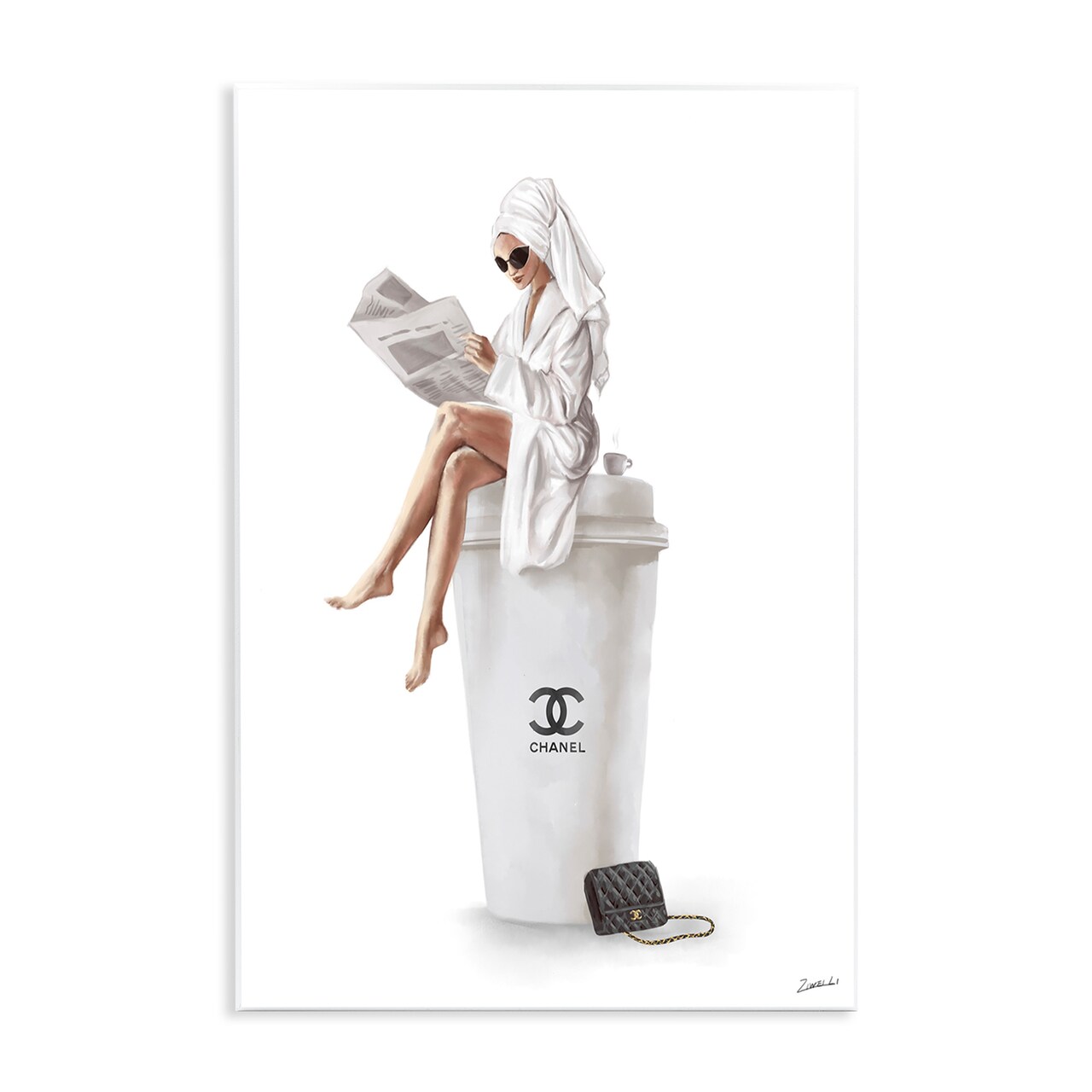 Stupell Industries Chic Fashion Coffee & Purse Female Wall Plaque Art